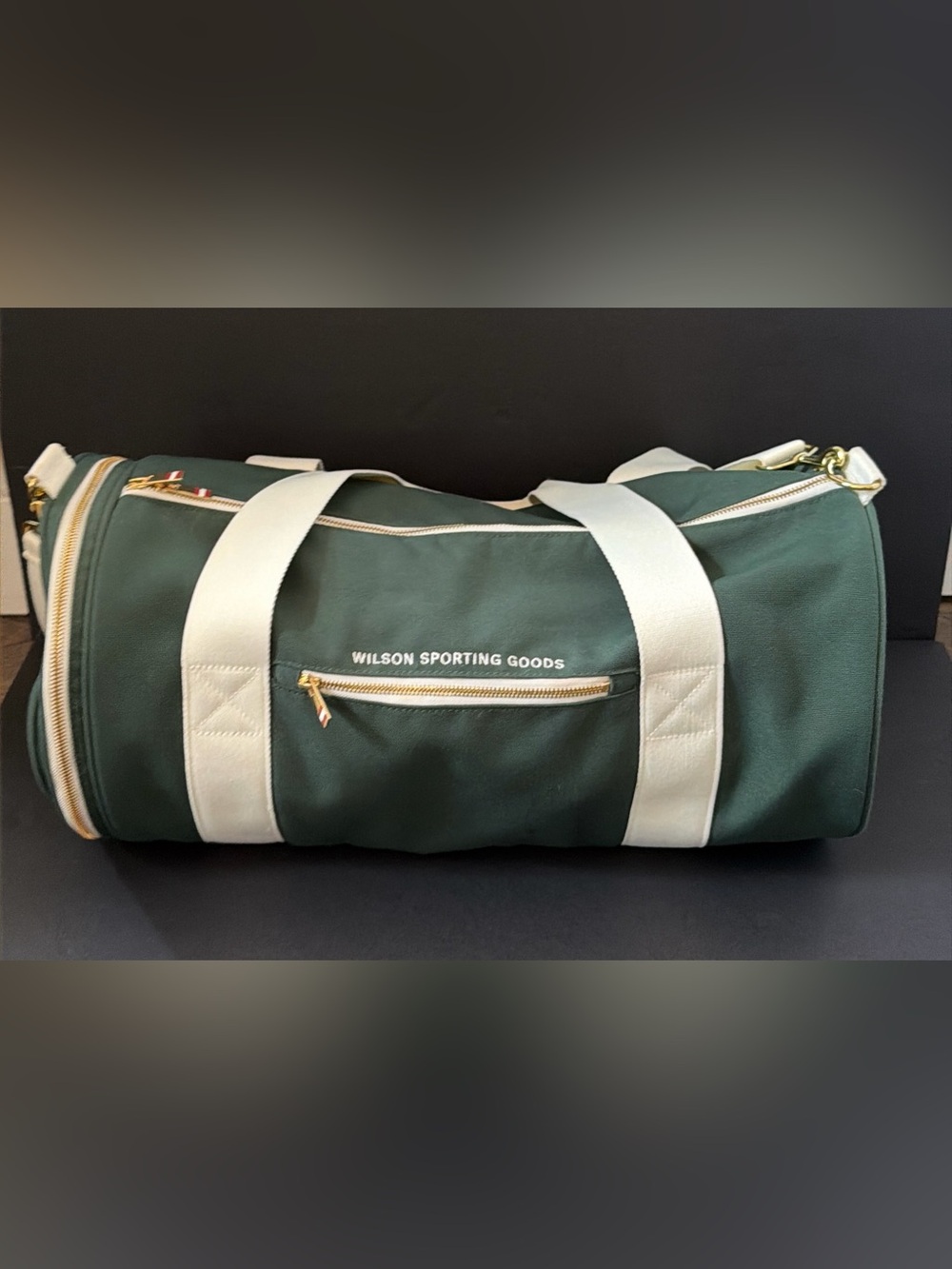 Wilson Green Canvas Duffel Bag with White Straps - Picture 2 of 15